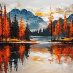 Dafen Village Original: Customizable Autumn Forest Canvas — 3D Textured Wall Art for Living Rooms