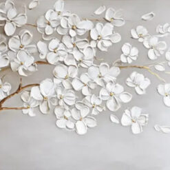Dafen Village Original: Customizable White Abstract Tree Canvas — Elegant Wall Art for Living Rooms