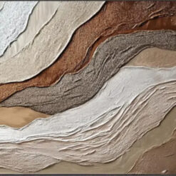 Dafen Village Original: Customizable 3D Wave Canvas — Minimalist Ocean Art for Wabi - Sabi Bedrooms