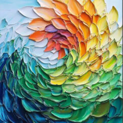 Dafen Village Exclusive! Customizable Color - Bursting Abstract Wave Wall Art: Large - Scale Ocean Canvas for Trendy Living Rooms