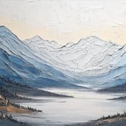 Dafen Village Custom Large - Scale 3D Mountain - Lake Oil Painting: Ideal Wall Art for Homes and Hotels