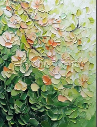 Dafen Village Custom Canvas: Original Floral Oil Painting of Wildflower Meadows with Textured Finish for Wall Decor