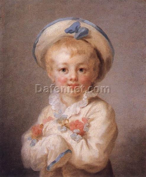 Collector’s Treasure: Dafen Village’s “A Boy as Pierrot” Inspired High-Quality Rococo Portrait Oil Painting
