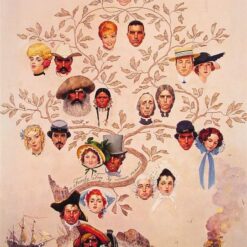 Authentic - Looking "A Family Tree" Inspired by Norman Rockwell's 1959 Creation - Dafen Village Artisanry for Interior Design