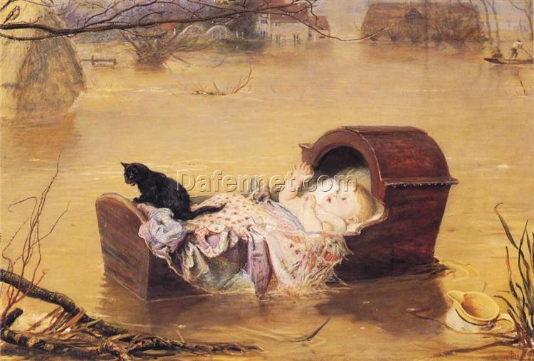 Exquisite Handmade Replica of John Everett Millais’ “A flood” (1870) – Premium Romantic Genre Oil Painting from Dafen Village for Art Connoisseurs Searching for Evocative Scenes on Google