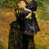 Powerful Hand - Painted Replica of John Everett Millais' "A Huguenot, on St. Bartholomew's Day, Refusing to Shield Himself from Danger by Wearing the Roman Catholic Badge" (1852) - High - Quality Romantic History Oil Painting from Dafen Village Studios for Art Enthusiasts Searching for Historic Masterpieces on Google