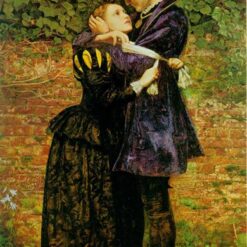 Powerful Hand - Painted Replica of John Everett Millais' "A Huguenot, on St. Bartholomew's Day, Refusing to Shield Himself from Danger by Wearing the Roman Catholic Badge" (1852) - High - Quality Romantic History Oil Painting from Dafen Village Studios for Art Enthusiasts Searching for Historic Masterpieces on Google