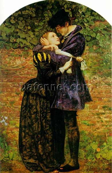 Powerful Hand – Painted Replica of John Everett Millais’ “A Huguenot, on St. Bartholomew’s Day, Refusing to Shield Himself from Danger by Wearing the Roman Catholic Badge” (1852) – High – Quality Romantic History Oil Painting from Dafen Village Studios for Art Enthusiasts Searching for Historic Masterpieces on Google