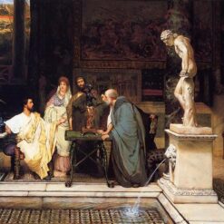 High-Resolution Print Inspired by Sir Lawrence Alma-Tadema's 'A Roman Art Lover' (1868) - An Affordable Art Option from Dafen Village for Fans of Romantic Genre Paintings
