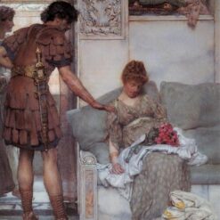 Inspired by Sir Lawrence Alma - Tadema's 'A Silent Greeting' (1889) - Romantic Genre Oil Painting, Dafen Village Reproduction Ideal for Home and Office Decoration