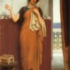 Custom - made Oil Painting of 'A Stitch in Time (Idle Thoughts)' in the Vein of John William Godward's 1898 Neoclassical Style, Created in Dafen Village for Home Decorators Seeking an Artistic and Timeless Accent
