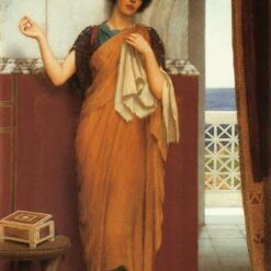 Custom - made Oil Painting of 'A Stitch in Time (Idle Thoughts)' in the Vein of John William Godward's 1898 Neoclassical Style, Created in Dafen Village for Home Decorators Seeking an Artistic and Timeless Accent