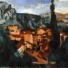 Exquisite Hand-Painted Oil Painting Inspired by Andre Derain's c.1912 'A Village' - A Cubist Landscape Gem from Dafen Village Studio for Art Aficionados