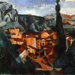 Exquisite Hand-Painted Oil Painting Inspired by Andre Derain's c.1912 'A Village' - A Cubist Landscape Gem from Dafen Village Studio for Art Aficionados