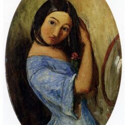 Authentic-Looking Reproduction of John Everett Millais' "A Young Girl-Combing Her Hair" - Oil Painting on Panel from Dafen Village Celebrating Romanticism and the Beauty of Youthful Portraits, Coveted by Art Collectors Searching on Google