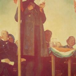 Dafen Village Presents: Inspired by 1942 Norman Rockwell's 'Abraham Delivering the Gettysburg Address' - Oil Canvas Artwork