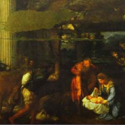 Adoration of the Shepherds by Titian – High Renaissance Religious Painting Reproduction