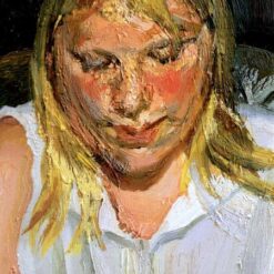 Authentic - Looking Reproduction of Lucian Freud's 'Alice Costelloe' (2003) - Handmade Expressionist Oil Portrait from Dafen Village Artisans