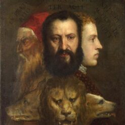 Allegory of Time Governed by Prudence Inspired by Titian – Mannerist Allegorical Oil Painting from Da Fen Village Studio