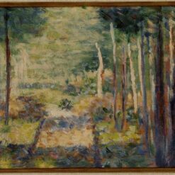 High-Resolution Print Inspired by Georges Seurat's 'Alley in the forest, Barbizon' (Allée en forêt, Barbizon) - An Affordable Way to Adorn Your Space with Impressionist Landscape Art from Dafen Village