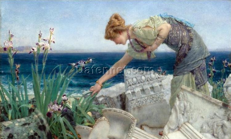 Hand – Painted Oil Painting on Canvas Inspired by Alma – Tadema’s Among the Ruins – Direct from Dafen Village Studio