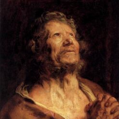 Dafen Village Hand-Painted “An Apostle with Folded Hands” INSPIRED BY Anthony van Dyck's 1618 - 1620 Baroque Religious Tronie for Art Lovers