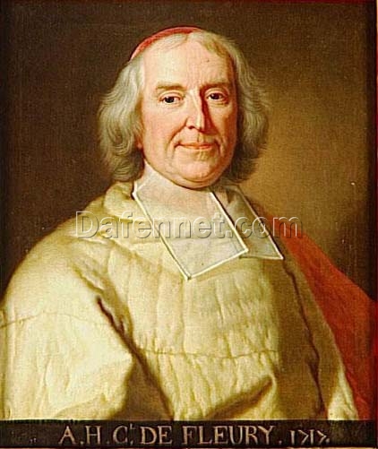 Authentic Dafen Village Replica: André Hercule de Fleury Portrait INSPIRED BY Vigee Le Brun’s Blend of Neoclassicism and Rococo Styles