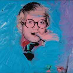 Authentic-looking Pop Art Portrait Oil Painting - Inspired by Andy Warhol's 'David Hockney' (1974), Handmade in Dafen Village for Interior Decoration