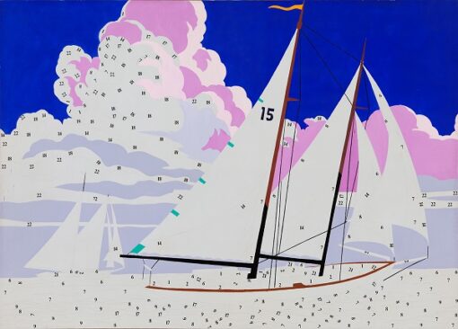 High – Quality ‘Do It Yourself (Sailboats)’ Style Pop Art and Conceptual Landscape Oil Painting Replica – After Andy Warhol’s 1962 Original, from Dafen Village Artisans