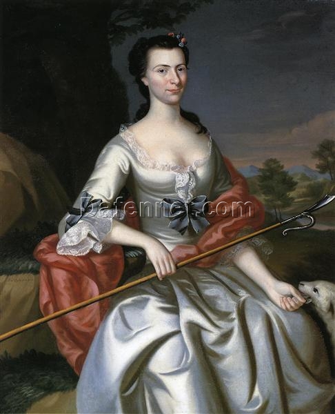 Exquisite Dafen Village-Crafted Oil Painting: Ann Tyng INSPIRED BY John Singleton Copley’s 1756 Timeless Neoclassical Work