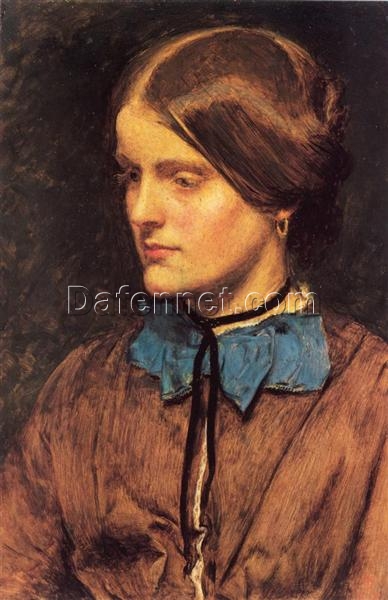 Authentic-Looking Reproduction of John Everett Millais’ “Annie Miller” – Oil Painting on Panel from Dafen Village Celebrating Realism and the Beauty of Individual Portraits, Coveted by Art Collectors Searching on Google