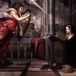 Titian's Annunciation – Religious Oil Painting Reproduction by DaFen Village Studio