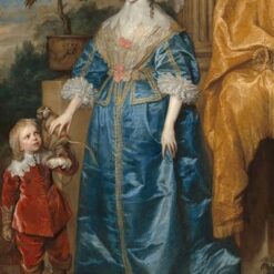 Dafen Village Hand-Painted “Queen Henrietta Maria and her dwarf Sir Jeffrey Hudson” INSPIRED BY Anthony van Dyck's 1633 Baroque Portrait Masterpiece for Art Enthusiasts