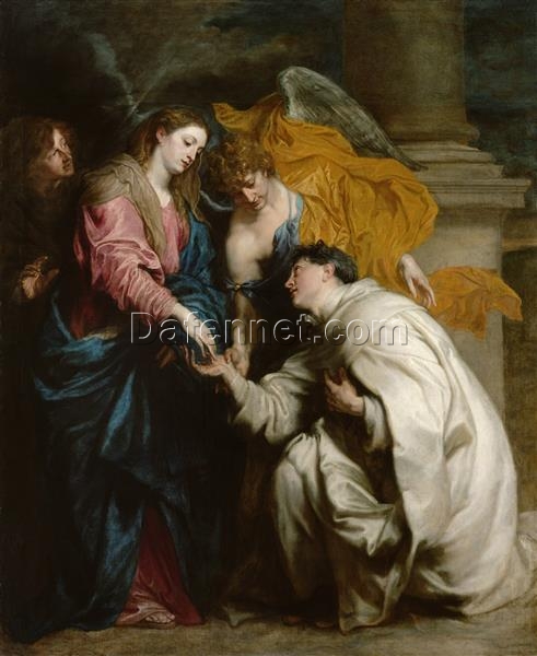 Dafen Village Handmade Replica of Anthony van Dyck’s “Blessed Joseph Hermann” – A Baroque Religious Oil Painting on Canvas