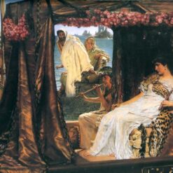 Antony and Cleopatra - Inspired by Sir Lawrence Alma - Tadema's 1883 Romantic Literary Oil Painting on Canvas, Hand - painted Replica from Dafen Village with 92.1 x 65.4 cm Dimensions for Art Aficionados