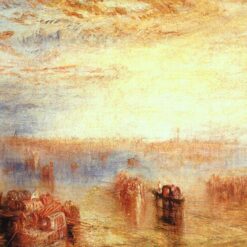 Enchanting 'Approach to Venice' Inspired Cityscape Oil Painting - Hand - painted in Dafen Village Studio, Emulating J.M.W. Turner's 1843 Romanticism