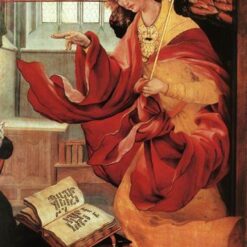 Authentic Northern Renaissance Style Oil Painting Detail of Archangel Gabriel - Inspired by Grünewald's Annunciation in Isenheim Altarpiece - Dafen Village's Exclusive Creation
