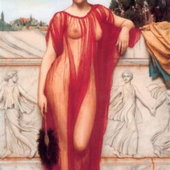 Custom - made Oil Painting of 'Athenais' in the Vein of John William Godward's 1908 Neoclassical Style, Created in Dafen Village for Home Decorators Needing a Regal Neoclassical Centerpiece for Their Grand Salons
