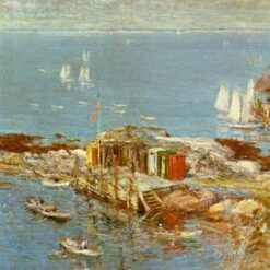 Dafen Village Inspired Reproduction of Childe Hassam's "August Afternoon, Appledore" (1900) - High - Quality Impressionist Landscape Oil Painting for Sale, Great for Art Collections and Interior Design