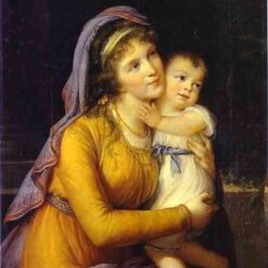 Authentic Dafen Village Reproduction: Baroness Anna Sergeevna Stroganova and Her Son Sergey INSPIRED BY Vigee Le Brun’s 1793 Rococo Portrait from Saint Petersburg’s Hermitage