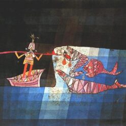 Authentic - Looking Reproduction of "Battle scene from the comic fantastic opera 'The Seafarer'" by Paul Klee Inspired by Surrealist and Bauhaus Aesthetics for Interior Decorators - Dafen Village Handiwork