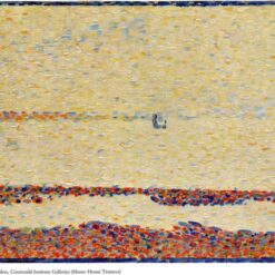 Custom-Made Oil on Wood Painting Inspired by Georges Seurat's 'Beach at Gravelines' - Unique Creations Tailored to Your Taste by Dafen Village Studios