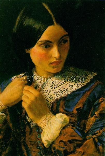 Authentic-Looking Reproduction of John Everett Millais’ “Beauty” – Oil Painting from Dafen Village Celebrating Romanticism and the Allure of Feminine Beauty, Coveted by Art Collectors Searching on Google