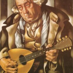 Beggar with Mandolin" – Tamara de Lempicka Inspired Oil Painting | Art Deco Portrait