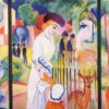 High - Quality Dafen Village Hand - Painted Replica Inspired by August Macke's 'Big Zoo, Triptych' (1913) - Orphic Genre Painting Oil on Canvas for Interior Decorators
