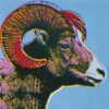 High - Quality Reproduction Oil Painting of Andy Warhol's 'Bighorn Ram (Endangered Species)' 1983 Pop Art - A Must - Have for Interior Decorators and Pop Art Collectors from Dafen Village