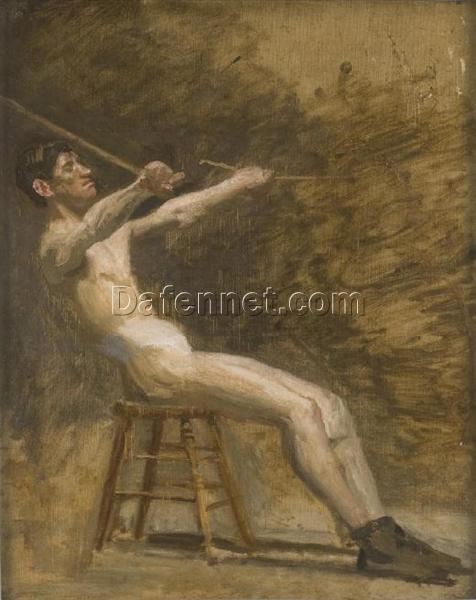 Authentic-Looking Realist Portrait “Billy Smith” (c.1898) by Thomas Eakins – Dafen Village Creation, Oil Painting for Home and Office Spaces, Adored by Art Aficionados and Those Who Appreciate the Art of Capturing Youthful Essence