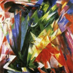 High-quality 'Birds' Cubist Inspired Oil Painting by Franz Marc - Direct from Dafen Village Studios for Art Aficionados