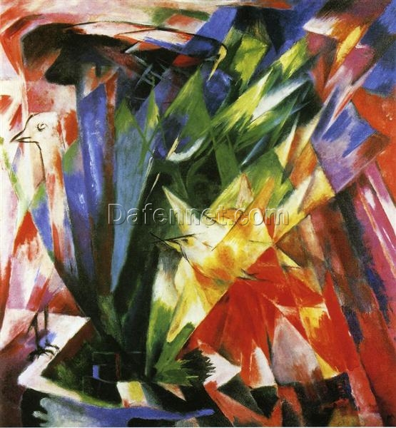 High-quality ‘Birds’ Cubist Inspired Oil Painting by Franz Marc – Direct from Dafen Village Studios for Art Aficionados