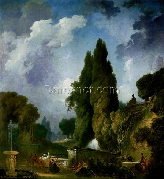 Collector’s Delight: Dafen Village’s Exquisite “Blind man’s buff” Inspired Rococo Oil Canvas